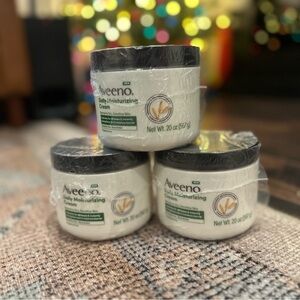 3 Pk Aveeno Daily Moisturizing Cream W/ Prebiotic Oat & Shea Butter 20oz Ea New